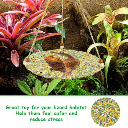 Jspupifip Reptile Hammock Bearded Dragon Accessories Hanging Hammock Green | Small Pet Habitat Shelter Cage Accessories for Chameleon Birds Rats Hamster Iguana - color: Green