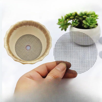20Pack 4 Inch Plant Pot Hole Mesh Pads Drainage Hole Cover Prevent Soil Loss Bonsai Grid Mat for Terrariums Pots Planters Indoor Outdoor Use