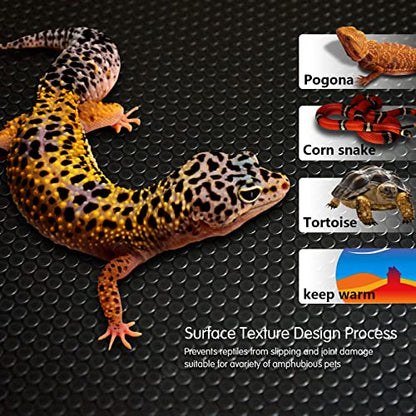 Reptile Substrate Mat Terrarium Liner 2PCS 36 * 18 inch, Bearded Dragon Tank Accessories Reptile Tank Carpet Bedding Non-Adhesive for Leopard Gecko Snake, Lizard and Tortoise