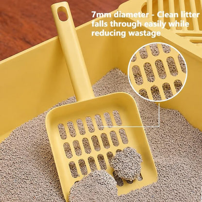 2 in 1 Cat Litter Scoop with Holder Stand Cat Stuff Cat Scooper for Litter Box Cat Accessories Cat Supplies Kitty Yellow - color: L-Yello