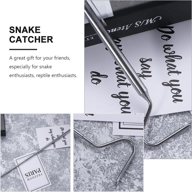 2pcs Telescoping Snake Catcher Tool Extendable Reptile Hook Comfortable Grip for Handling for Reptile Control Wild Catching Portable Design,27.95inch