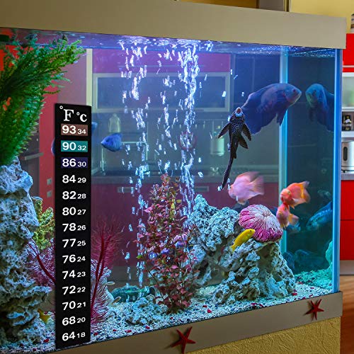 BBTO 20 Pieces Stick on Temperature Strip Adhesive Thermometer Sticker Aquarium Thermometer Sticker in Degree Fahrenheit and Celsius Display for Fish Tank and Aquarium