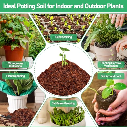 50 Pcs 50mm Coco Coir Pellets Seed Starter Soil Mix- Organic Coconut Coir Potting Soil Pods for Seedling, Coco Peat Soil Discs for Indoor & Outdoor Plants Bonsai Herbs Vegetables and Flowers - size: 50mm
