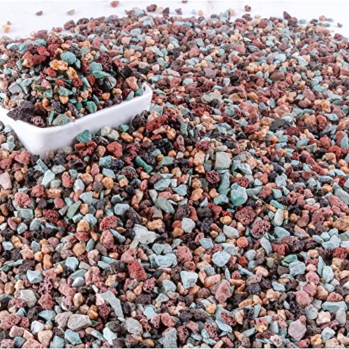 7lb Mix Horticultural Lava Rock Pebbles Pumice Potting Soil Amendment Succulent Cactus Bonsai Gritty Rock Decorative Gravel Plant Drainage Volcanic Rock for Aquarium Fairy Gardening Top Dressing - color: Mix Pebbles, size: 7LB