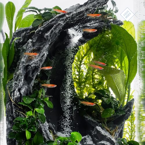 Sand Waterfall Tank Kit - Silent Operation Falling Sand Fish Tank w/LED Light and Self Cleaning Filtration - Desktop Rimless Starter Aquarium Kit, Just Add Plants - 9.51GAL | 36L (A2) - size: A2 (30CM)
