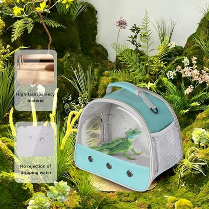 Bearded Dragon Carrier,Lizards Travel Bag, Small Animal Travel Carrier for Hedgehog Rat Parrot Bird, Portable Guinea Pig Travel Carrier for 2 - color: Green