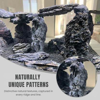 Natural Seiryu Rocks - Aquariums Stones with White Veins for Fish Tank, Aquariums, and Paludariums - Decorative Rocks for Terrariums, Vivariums, Reptile Enclosures, and Gardens (2lb/ 1kg - 3"-5") - size: 2lb/ 1kg - 3"-5"