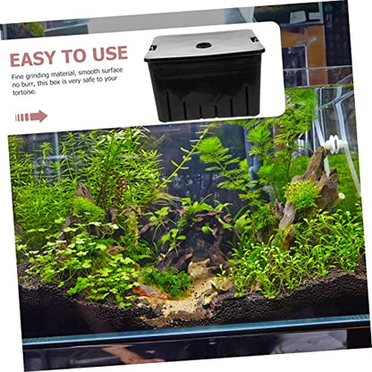SUPVOX 1 Set Multi Function Tortoise Isolation Box Wear Resistant Incubation Container with Suction Cups for Aquarium Reptile Tanks Easy to Clean and Install Cover Included