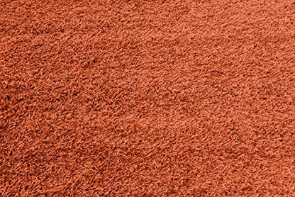 Unique Loom Solid Shag Collection Area Rug (8' Square, Terracotta) - color: Terracotta, size: 8' x 8' (Square)