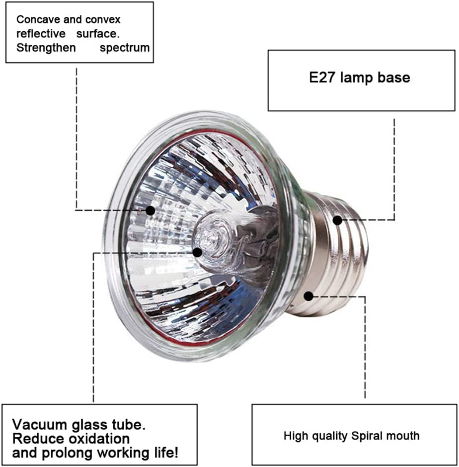 75W Basking UVA+UVB Heat Bulbs for Reptiles&Amphibians Turtle Heating Lamp E26 Base Full Spectrum Sun Light Bulb Perfect for Terrariums, Tanks, and Cages 6-Pack