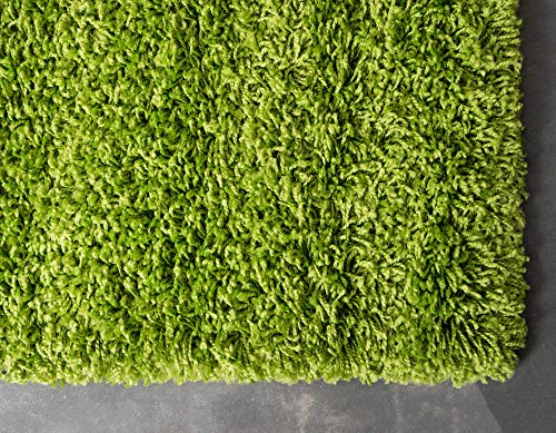 Unique Loom Solid Shag Collection Area Rug (2' x 6' 5" Runner, Grass Green) - color: Grass Green, size: 2' x 6'5" (Runner)