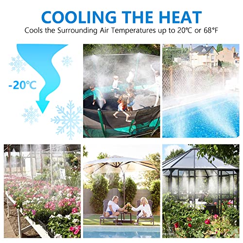 Misters for Outside Patio,White Misting System for Cooling Outdoor,50Ft|15M | Mist Hose DIY Kit w Timer for Porch,Canopy,Deck,Umbrella,Garden,Greenhouse,Yard,Plants,Trampoline Sprinkler Accessories Kids - color: White, size: 50FT-TMR
