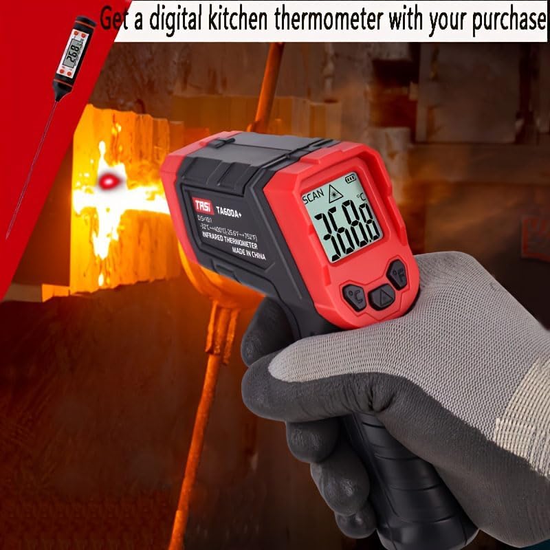 Infrared Thermometer, Digital Laser Temperature Meter -37°F~932°F (-32°C~400°C) IR Temperature Gun (Not for Humans) Ideal for Cooking, Frying, Kitchen, Barbecue, Meat, Sugar, Freezer