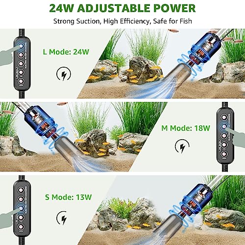 Electric Aquarium Vacemover Sand Wash Water Shower and Water Circulation, Timed Off
