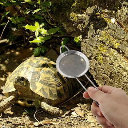 Luxshiny 2pcs Reptile Litter Scoop Sand Substrate Shovel with Metal Fine Mesh Filter for Terrarium Cleaning and Pet Manure