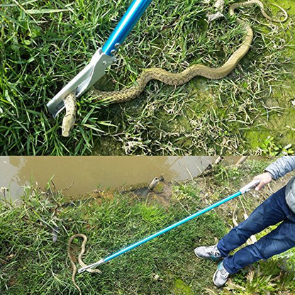 Snake Tong Catcher–Professional Reptile Rescue Grabber Aluminum Alloy with Wide Jaw Locking Mechanism and Comfort Grip for Safe Rattlesnake Control and Removal Tool (60inch Snake Tong) - style: 60inch Snake Tong