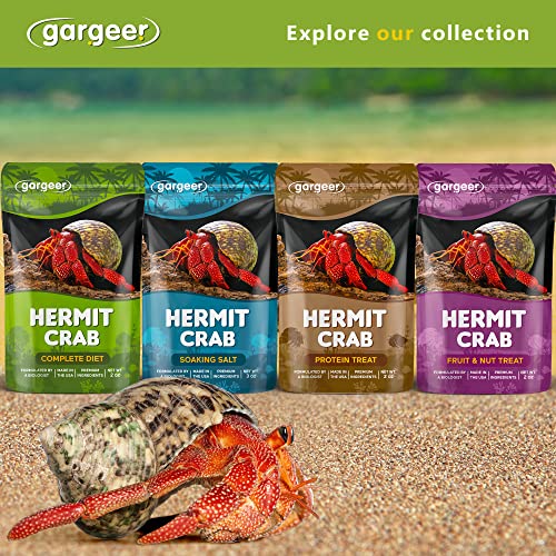 Gargeer 2oz Hermit Crab Food. Non-GMO, Premium Ingredients, Made in USA | Premium daily hermit crab food! Rich in krill, kelp, organic carrot & essential minerals for immunity. Made in the USA