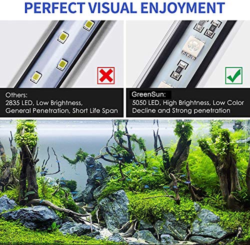 GreenSun LED Aquarium Light, Fish Tank Light with Remote Control, IP68 Submersible Waterproof Strip Bar Light,RGB Color Changing, 3.8 Watts 11inch/28cm - size: 11.2inch/28cm