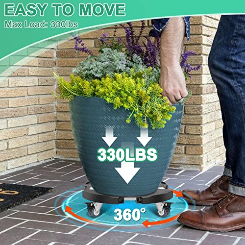 sanyi Plant Caddy with Wheels Heavy Duty, 15-21" Adjustable Plant Stand | Large Plant Dolly Cart for Vertical Garden Tower, Vertical Planters, Patio Umbrella Base, Plant Pots, Trash Can,Black - color: Black, size: 1