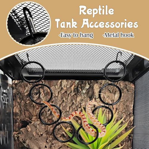 Snake Climbing Rings Ball Python Climbing Toys Corn Snake Enrichment Toy Reptile Tank Decor Accessories for Garter Snakes Gecko Lizard Iguana Chameleon (8 Rings) - size: 8 laps