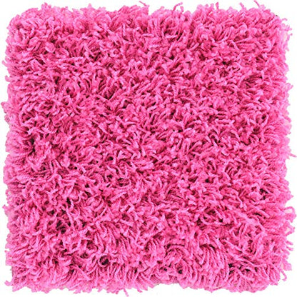 Unique Loom Solid Shag Collection Area Rug (1' Square, Taffy Pink) - color: Taffy Pink, size: 1' x 1' (Square)