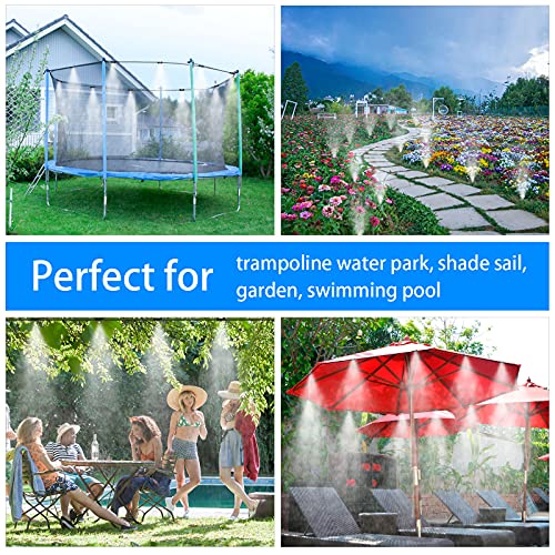 Brass Mister Nozzles 20 Pack with Misting Nozzle Tees & End Plugs | 20 Pack Misting Nozzle Tees, 2 Pack End Plugs, Outdoor Cooling System, Patio Misting System - size: 20 Brass Nozzles+20 Nozzle Tees+2 End Plugs