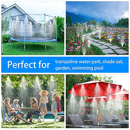 Brass Mister Nozzles 20 Pack with Misting Nozzle Tees & End Plugs | 20 Pack Misting Nozzle Tees, 2 Pack End Plugs, Outdoor Cooling System, Patio Misting System - size: 20 Brass Nozzles+20 Nozzle Tees+2 End Plugs