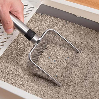 Litter Scooper Cat Litter Scoop with Metal Handle Cleaner Scoop Sand Scoop Pet Sifter Scooper for Kitten Fast Sifting, 3.8mmx3.8mm
