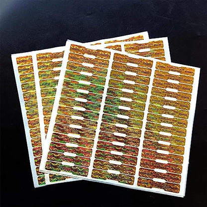 620pcs Bone Shape Tamper Proof Hologram Stickers Honeycomb Bottom Genuine Warranty Void Seal Labels tamepr evident Labels (2x0.4inch,Gold)