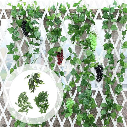 3-pcs Reptile Climbing Plants with Suction Cups, Leaf Green Artificial Vines for Gecko, Lizard, Snake Terrarium Habitat Decor, 12-inch and 30cm Leaves Set