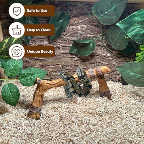 Tfwadmx Snake Climbing Branch,Resin Reptile Wood Trunk Branches Decor,Reptile Terrarium Climbing Accessories Decoration for Geckos, Lizards,Tarantulas,Hermit Crab,Frogs - size: 9.5x3.5x4.3IN | Rack Branch
