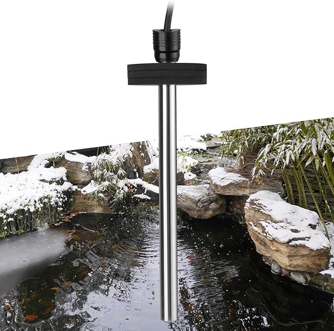HITOP Outdoor Pond Heater - 150W 300W 600W Aquarium Heater for Small Ponds, Pond De-icer with 16.4Ft Long Cable Wire and Floatable Foam - size: 150W