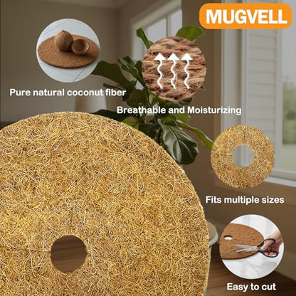 Coco Coir Mulch for Landscaping, 24 Inch Coconut Liners for Planters, 3 Pcs Coconut Fiber Tree Ring, Plant Covers from Animals,Dirt and Tree Protectors - size: 24in-3pcs