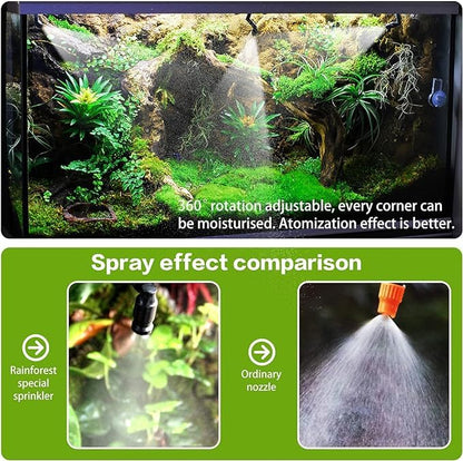AYNEFY Reptile Fogger Mist Sprinklers,360°Adjustable Misting Nozzles Reptile Mister Nozzles Amphibians Cooling Misting Nozzles for Terrarium Rainforest Plants