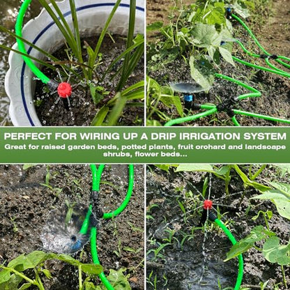 1/4 inch Drip Irrigation Tubing 500ft Green Blank Distribution Hose Perfect for DIY Garden Irrigation Hose System, Hydroponics, Misting Tubing (500FT) - size: 500FT