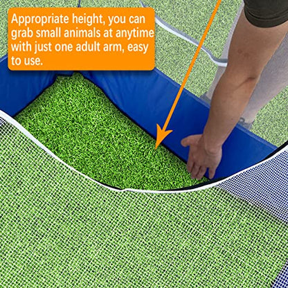 Small Animals Playpen,Reptiles Cage,Chicken Run Coop Chicken Playpen Breathable Transparent Pet Playpen Pop Open Outdoor/Indoor Exercise Fence,Portable Yard Fence (Blue)