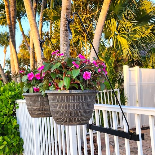 Long Hook Kits Ideal for Bird Feeders, Lighter Flower Baskets, Chimes, etc. for Vertical Spindled Deck Railings Only ((2) 34" on a 24" Mount) - size: (2) 34" on a 24" Mount