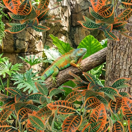 2 Pcs Reptile Plants Amphibian Habitat Decor Artificial Hanging Plants with Suction Cups Artificial Leaves for Terrarium Decor for Frogs Lizards Snake Bearded Dragons Geckos