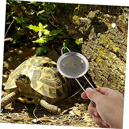 GALPADA 2PCS Stainless Steel Reptile Sand Shovel Sifter Fine Mesh Litter Scoop for Tortoise and Lizard Substrate Cleaning