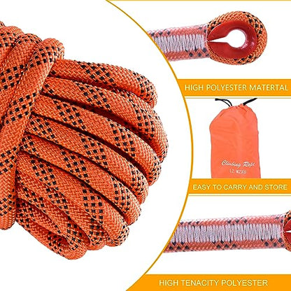 Climbing Rope, Rappelling Rope - color: Orange, size: 32FT