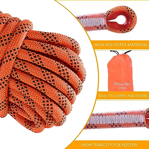 Climbing Rope, Rappelling Rope - color: Orange, size: 165FT