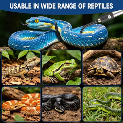 Snake Hook, 50" Reptile Snake Hook Heavy Duty Long for Ball Python Rattlesnakes Rattle Copperhead Removal with Sponge Grip and Stainless Steel Rubber Tip Hook(50inch) - size: 50inch