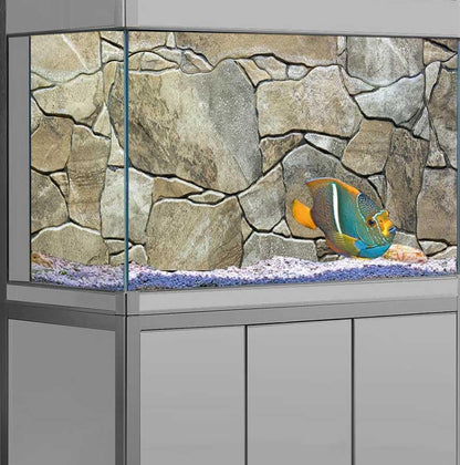 24X12IN Marble Aquarium Background, Art Marble Aquarium Background, Natural Marble Glass Terrarium Background with 8 EVA Double-Sided Tape - color: Stone, size: 24X12in/60X30cm