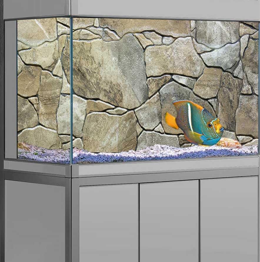 24X16IN Marble Aquarium Background, Art Marble Aquarium Background, Natural Marble Glass Terrarium Background with 8 EVA Double-Sided Tape - color: Stone, size: 24X16in/60X40cm
