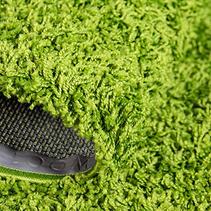Unique Loom Solid Shag Collection Area Rug (2' 6" x 13' 1" Runner, Grass Green) - color: Grass Green, size: 2'6" x 13'1" (Runner)