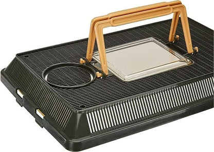 Exo Terra Faunarium Small PT2255 – Plastic Reptile Terrarium and Transport Container for Lizards, Spiders & Amphibians (Pack of 2) - size: Small (Pack of 2)