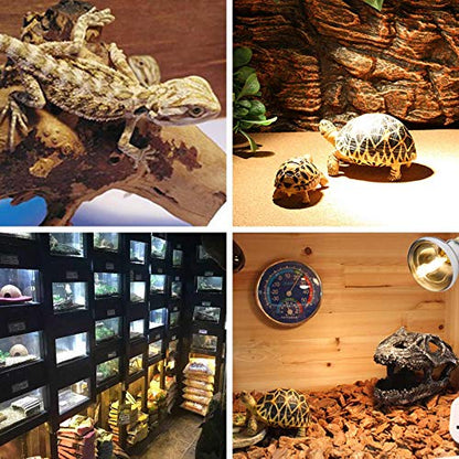 2 Pack 100W Reptile UVA Infrared Basking Spot Lamp,Full Spectrum Sun Soft Lighting Heat Bulbs,Silver Cover Glass,Bearded Dragon Light Bulbs for Reptile & Amphibian