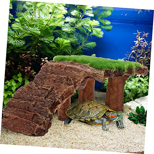 Turtle Tank Basking Platform Vivid Rockery Design for Reptiles and Practical Amphibian Climbing Ramp for Water Turtles Frogs and Lizards