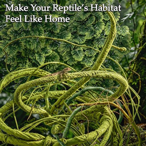10 Pcs Terrarium Hanging Plant Vines Jungle Climbing Vines | Reptile Plants,Tank Accessories Decorationswith Suction Cups,Bearded Dragon Lizard Snake Geckos Chameleon