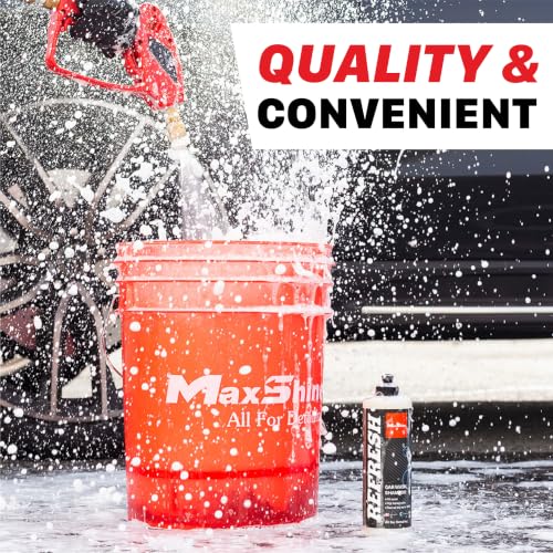 Maxshine 5 Gallon Universal Detailing Bucket – Car Wash Bucket for Scratch-Free Washing – Garage Storage & Auto Detailing Tool Holder – Holds Soap, Foam Cannon, Brushes, Microfiber Towels (Black) - color: 5g Bucket (Black)